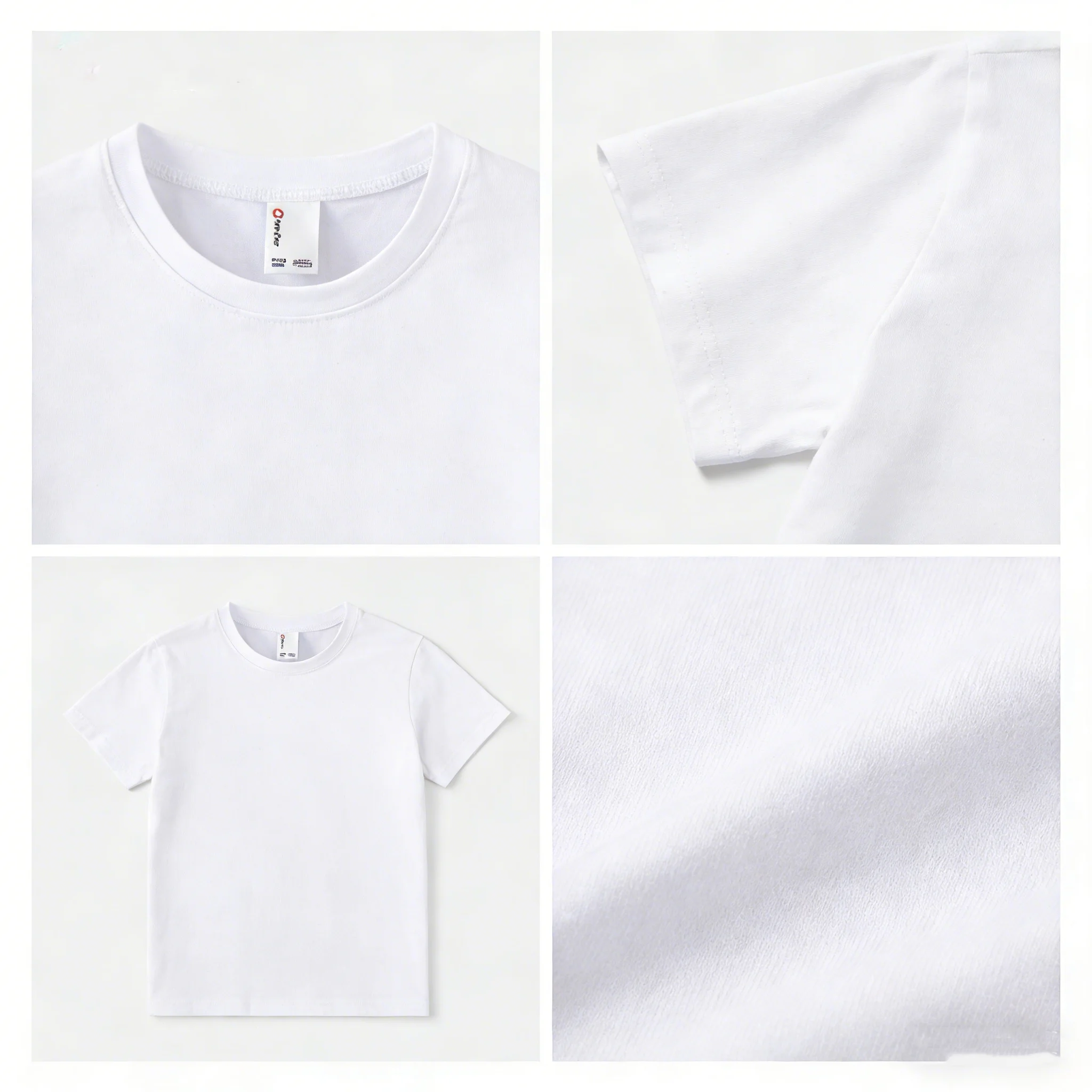 Girls Boys Short Sleeve T Shirts Kids Pure Cotton Summer Oversized Tops Children Teens Solid Casual Crewneck Basic Tees 3-14Y thumbnail 2