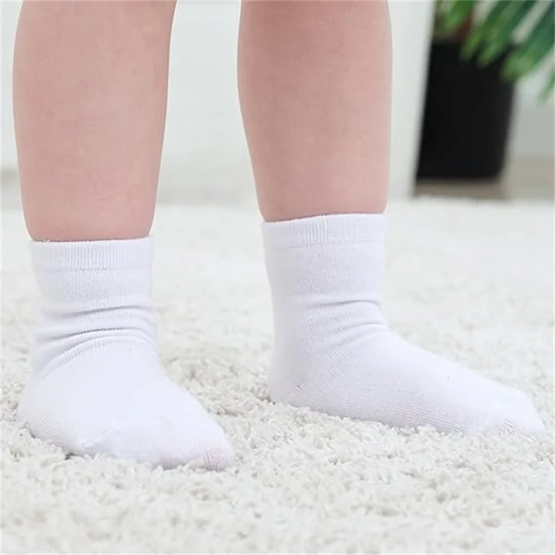 12 pairs kid's basic point-attached socks, baby plain-colored floor socks, baby walking socks, trampoline socks, versatile thumbnail 6