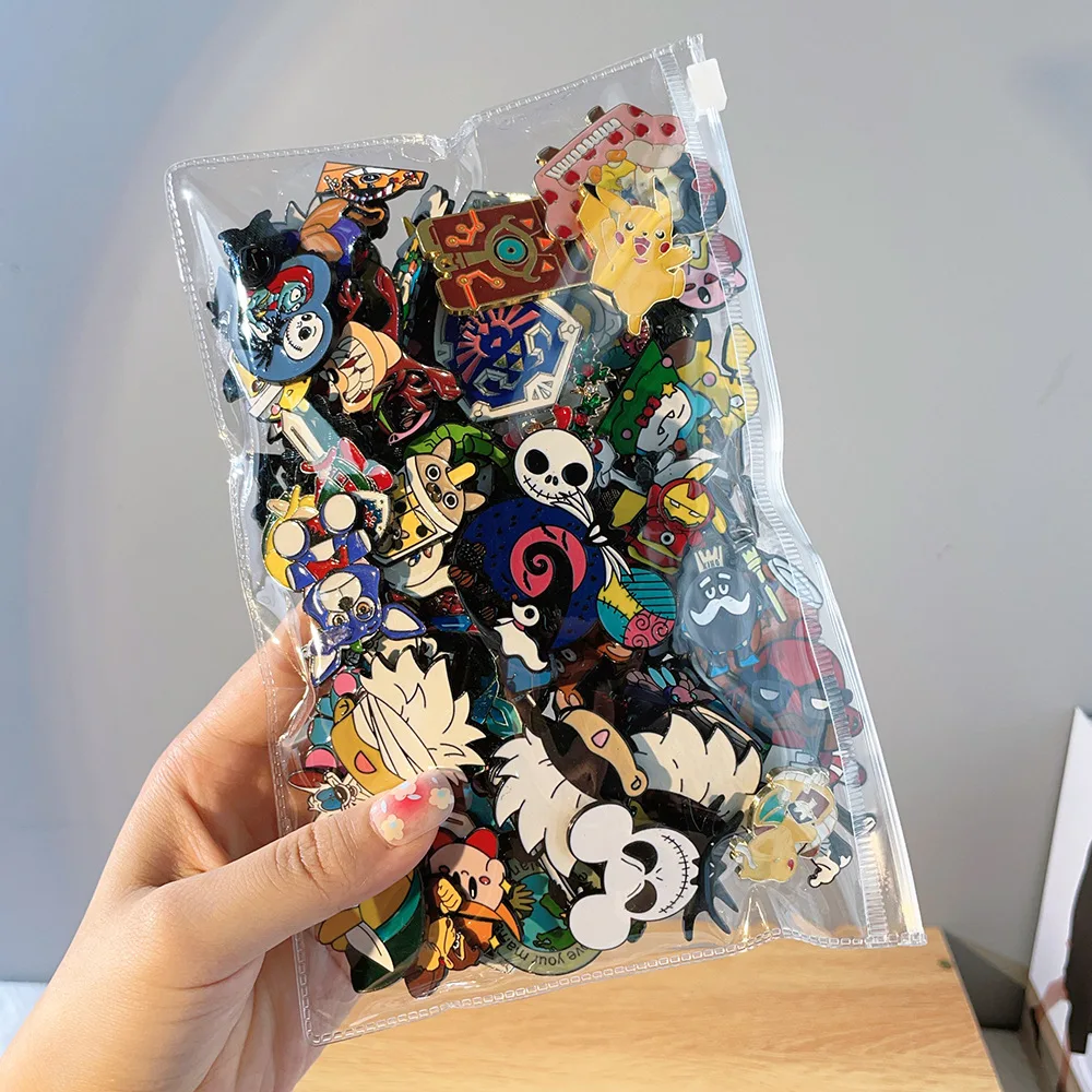 20-100pcs Enamel Badges Diversity Random Brooches Personalized Metal Pins Wholesale Anime Cartoon Badges Jewelry Gifts for Kids thumbnail 2