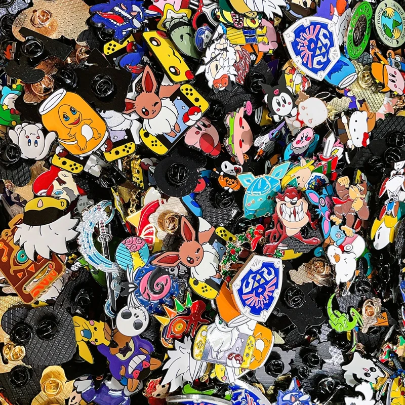 20-100pcs Enamel Badges Diversity Random Brooches Personalized Metal Pins Wholesale Anime Cartoon Badges Jewelry Gifts for Kids thumbnail 6