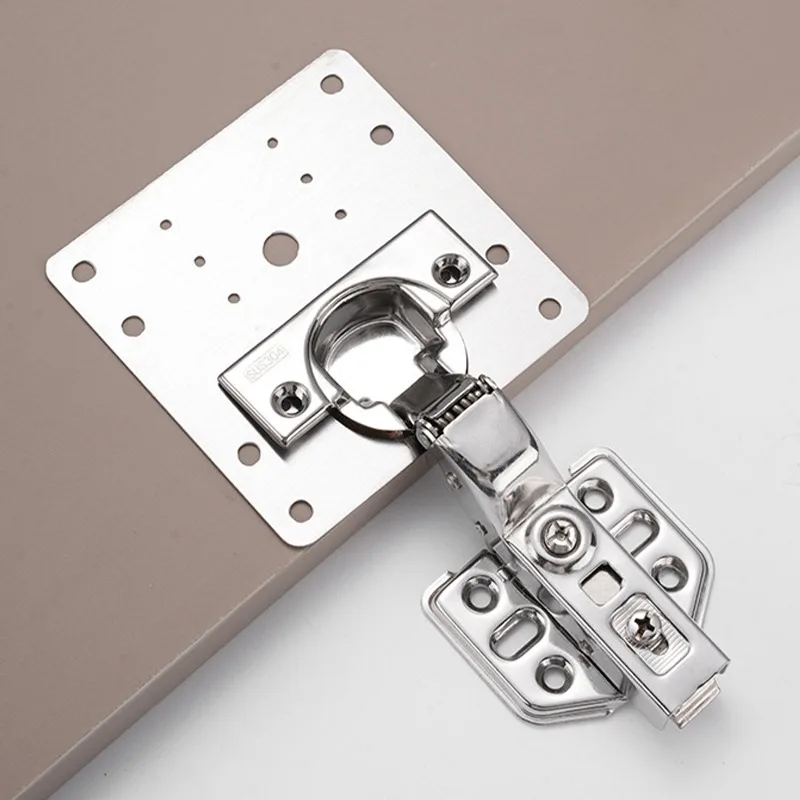 Square Cabinet Hinge Repair Plates Stainless Steel Door Hinge Mounting Plate with Hole and Screws for Furniture Cabinet Cupboard thumbnail 3