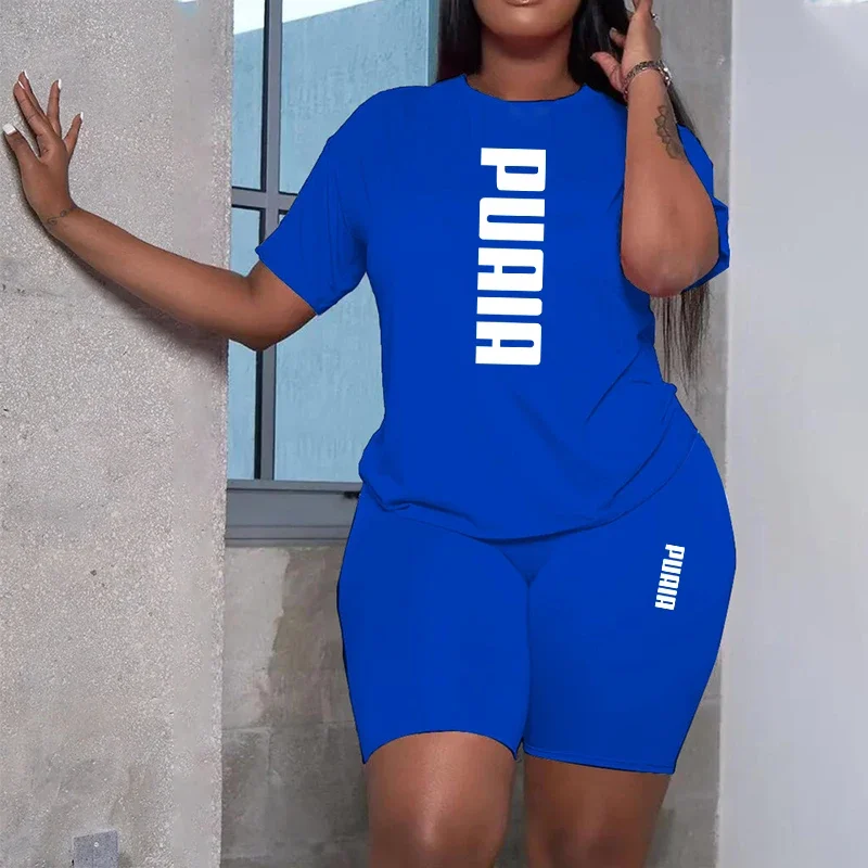 2026 Summer New Arrival Women's Shorts 2pcs Set Ladies Daily Casual Sports Short Sleeved Tracksuit Fashion Printed T-shirt Wear thumbnail 6