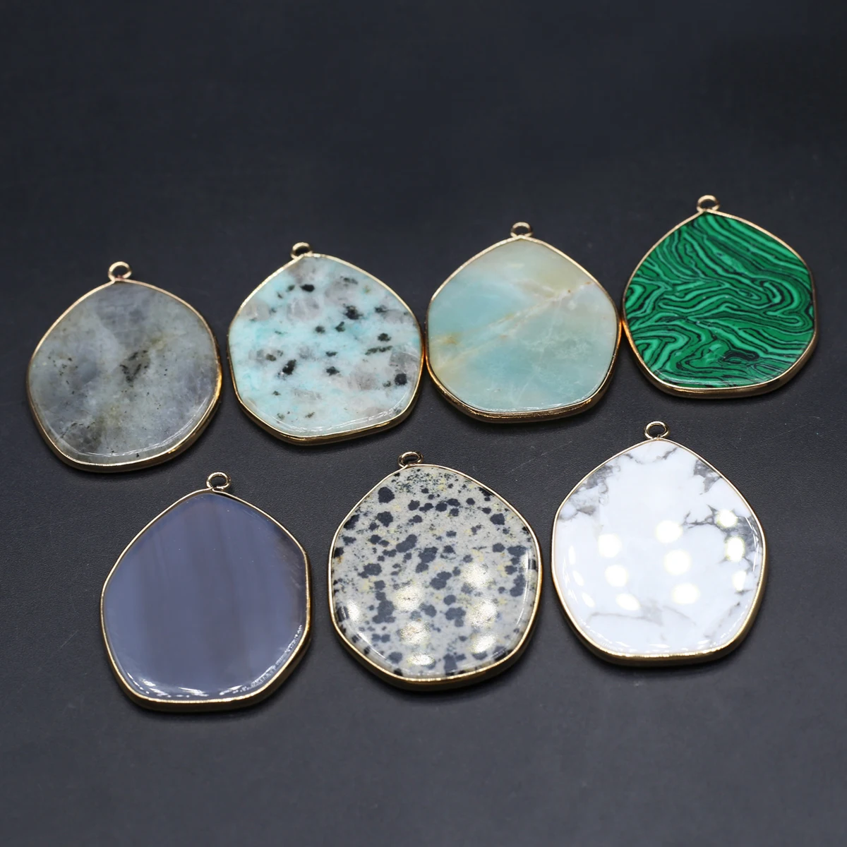 2pcs Colored Natural Stone Pendant Irregular Shaped Semi Finished Charms for Jewelry Making DIY Necklace Earring Accessories thumbnail 5