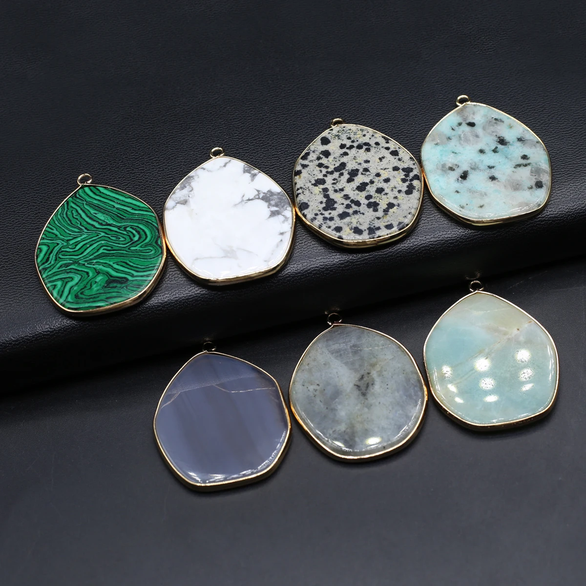 2pcs Colored Natural Stone Pendant Irregular Shaped Semi Finished Charms for Jewelry Making DIY Necklace Earring Accessories thumbnail 2