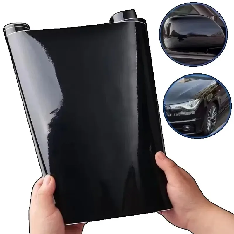 Fresh Vinyl Film Glossy Black Piano Finish Vinyl Stickers Matte Finish Bubble-free Decorative Window Mirror Car Bicycle Laptop thumbnail 6