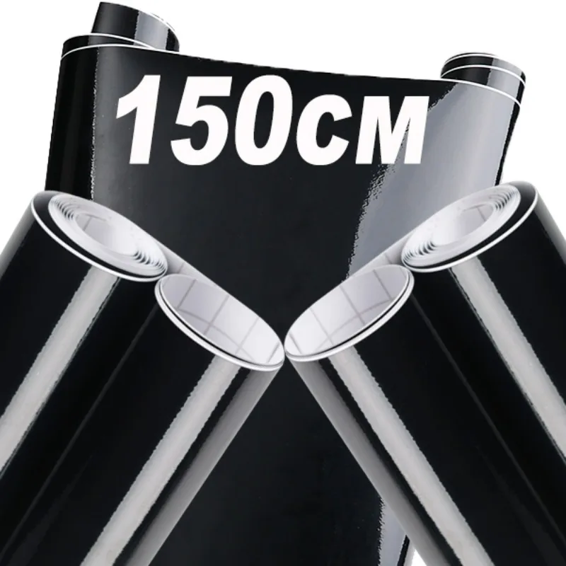 Fresh Vinyl Film Glossy Black Piano Finish Vinyl Stickers Matte Finish Bubble-free Decorative Window Mirror Car Bicycle Laptop thumbnail 2