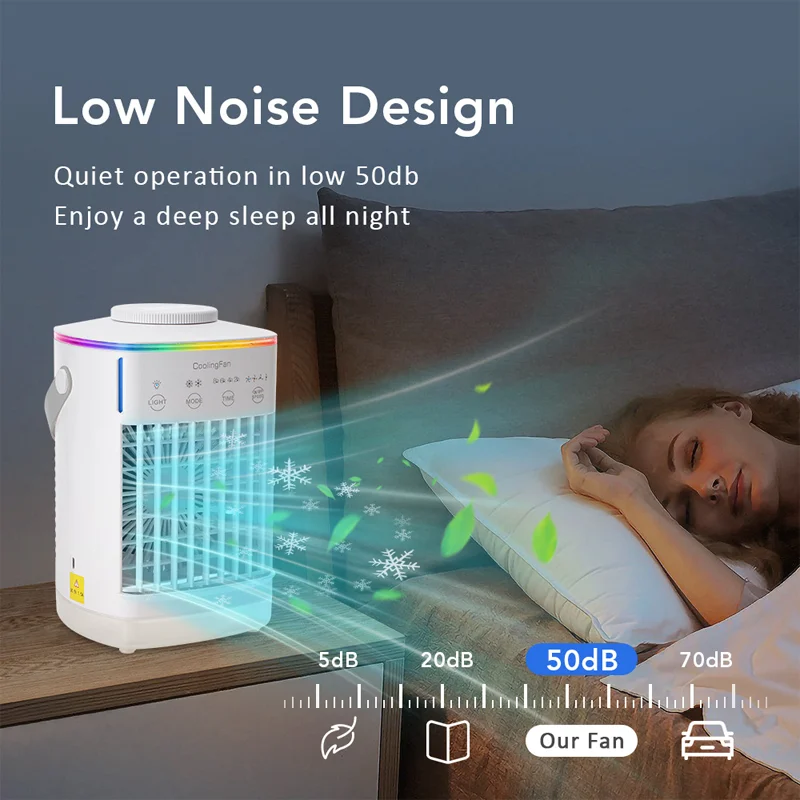 Popular mini air cooler USB air conditioning fan office desktop small water cooling fan spray humidification cooling fan thumbnail 3