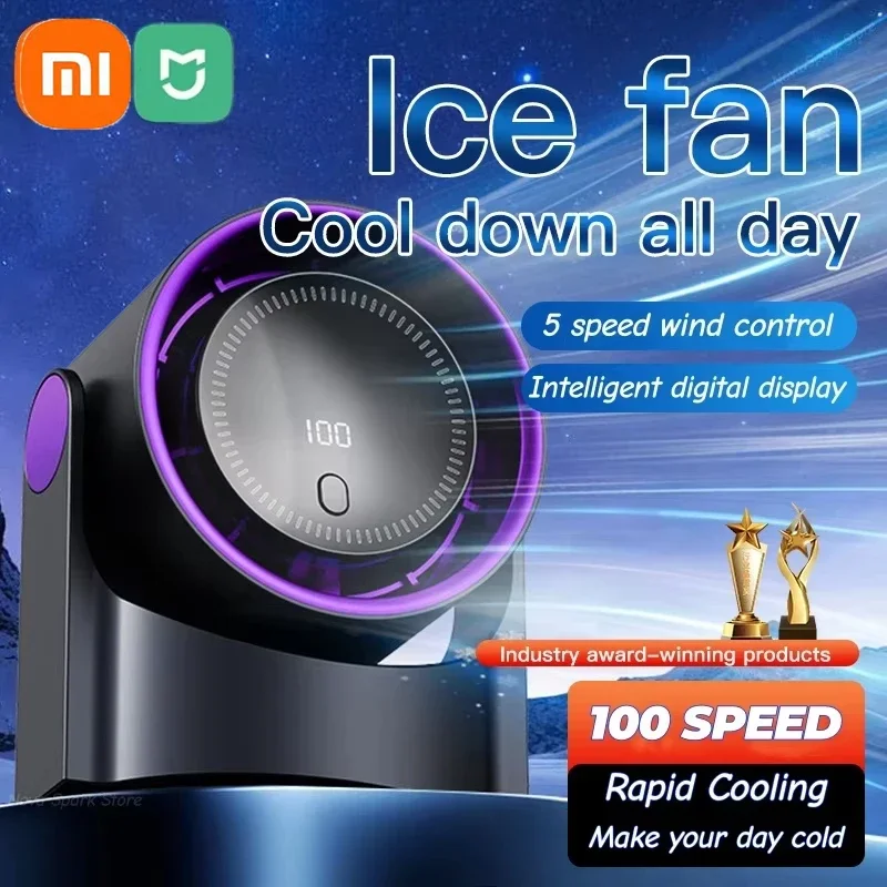 Xiaomi Smart Electric Fan 100 Level Bladeless Fan Portable Small Usb Charge Silent Desktop High-speed Circulating Cooling Fan thumbnail 2