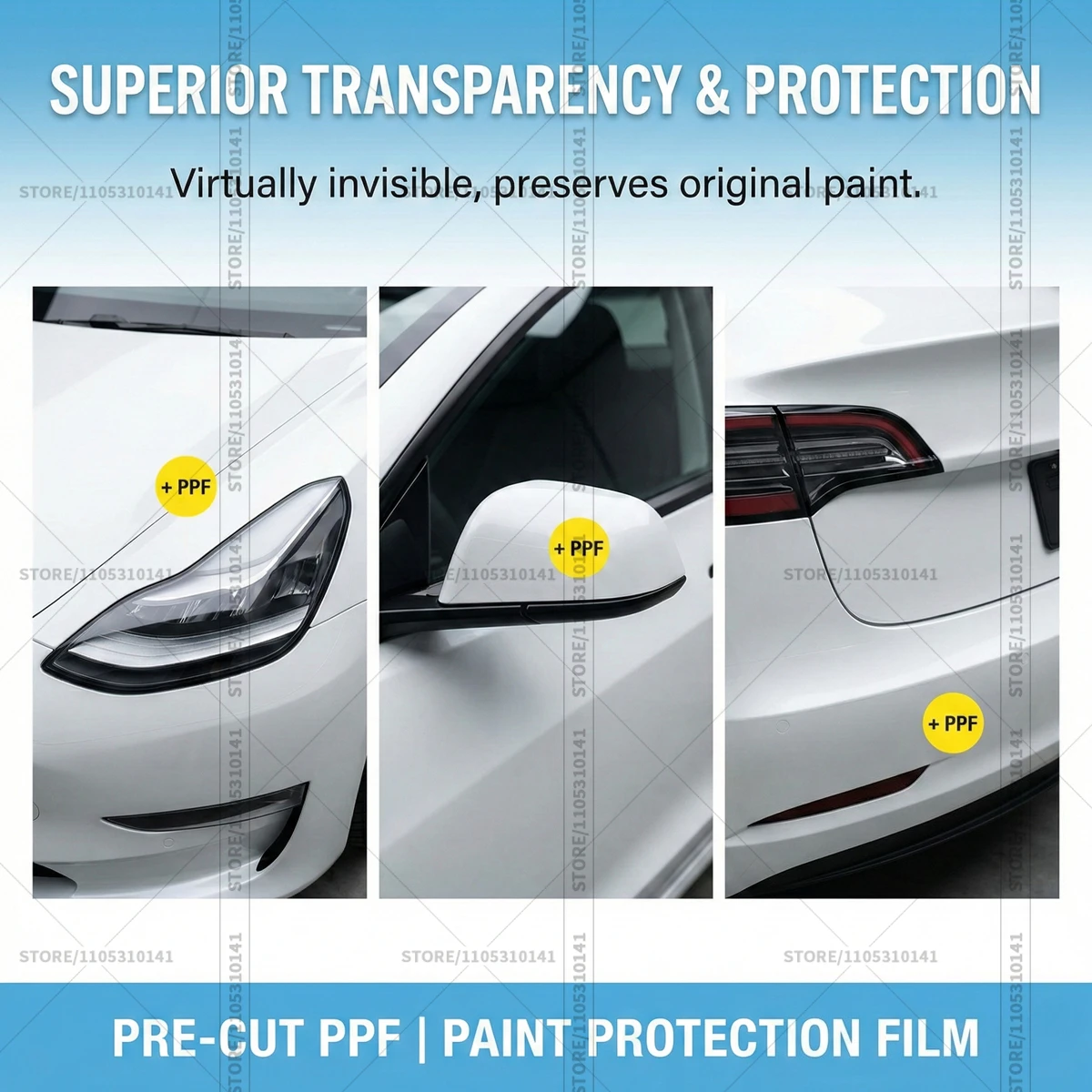 For Tesla Model 3 Base 2024-2025 8.5Mil Pre-Cut Paint Protection Film PPF Transparent Car Film Professional Automotive PPF thumbnail 6