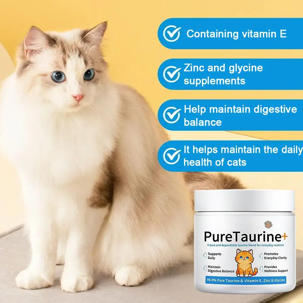 Pure Taurine Powder For Cats And Dogs Digestive Health Heart Eye Support Daily Wellness Supplement Vitamin E Zinc Glycine thumbnail 4