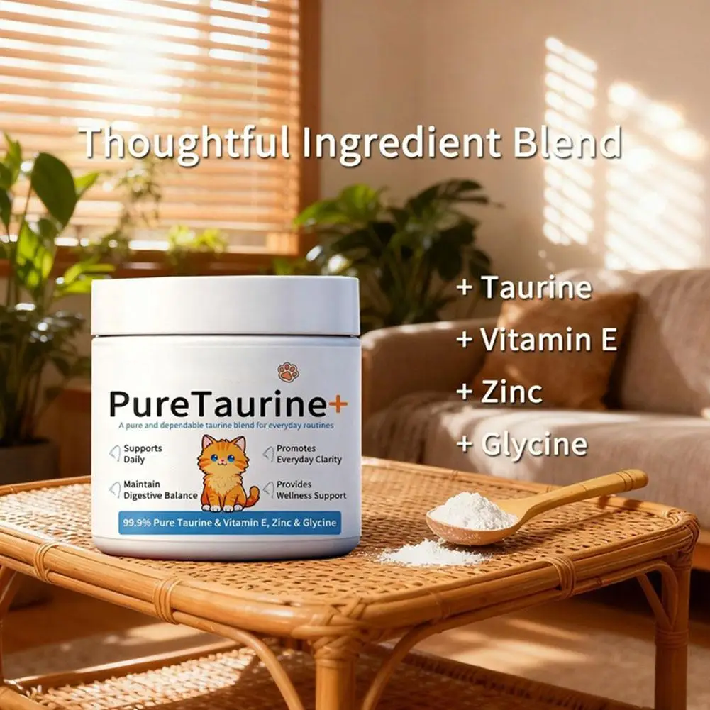 Pure Taurine Powder For Cats And Dogs Digestive Health Heart Eye Support Daily Wellness Supplement Vitamin E Zinc Glycine thumbnail 6