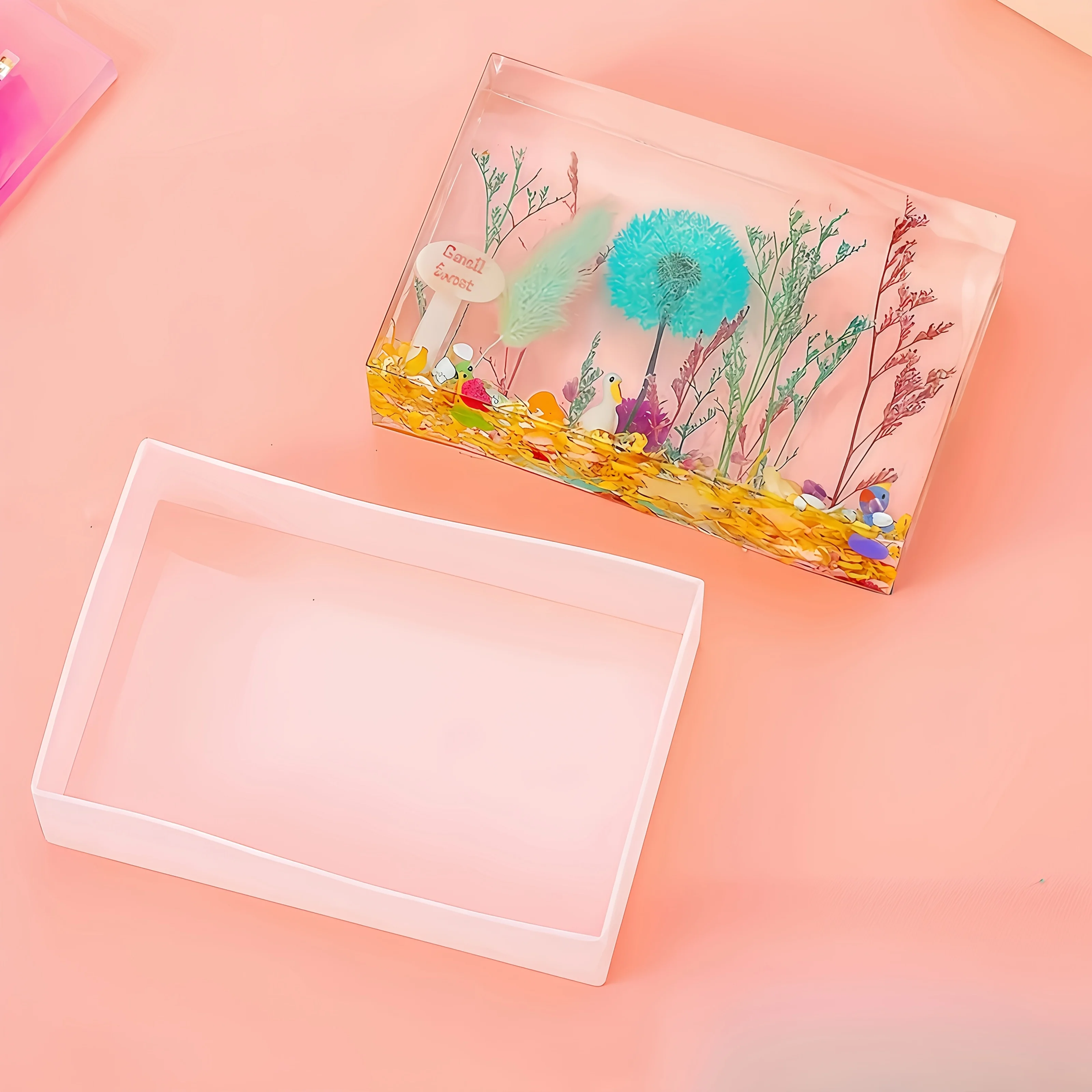 Epoxy Resin Mold Kit for DIY Night Light, Includes Rectangular Mold, Silicone Mold, and Led Light Bar, for Specimen Collection thumbnail 6