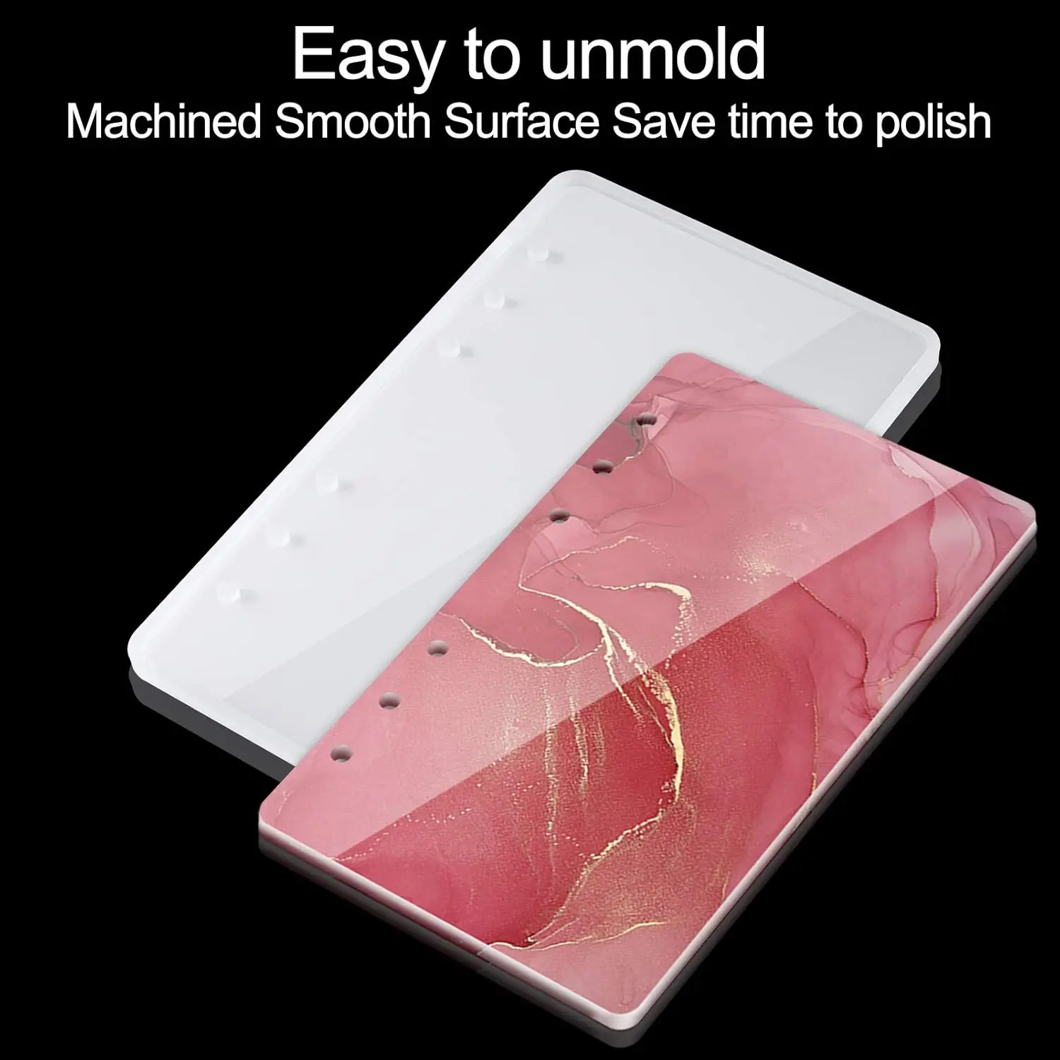 25Pcs Epoxy Resin A4 Large Notebook Cover Silicone Molds A4, A5, A6, A7 Bookmark 25Pcs Loose Leaf Binder Rings Kit DIY Casting t thumbnail 6