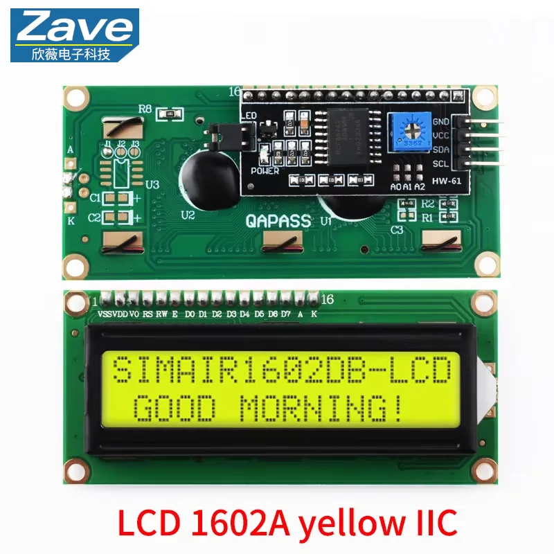 LCD1602 1602A LCD Display Module 16x2 Character Blue Yellow Green Gray Screen PCF8574 I2C IIC Interface 5V for Arduino thumbnail 5