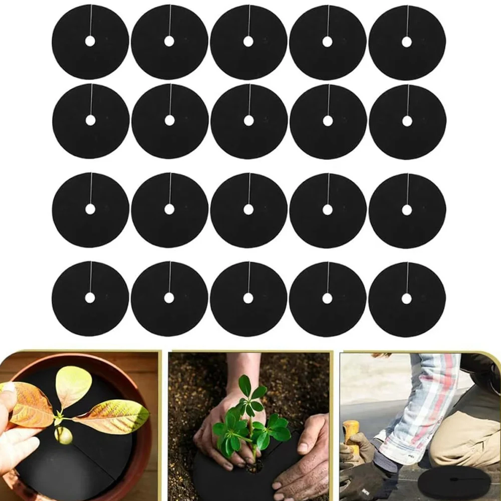 10/20Pcs Non-Woven Tree Mulch Ring Tree Protection Weed Mats Round Weed Barrier Lawn Cover to prevent weed growth for Garden thumbnail 6