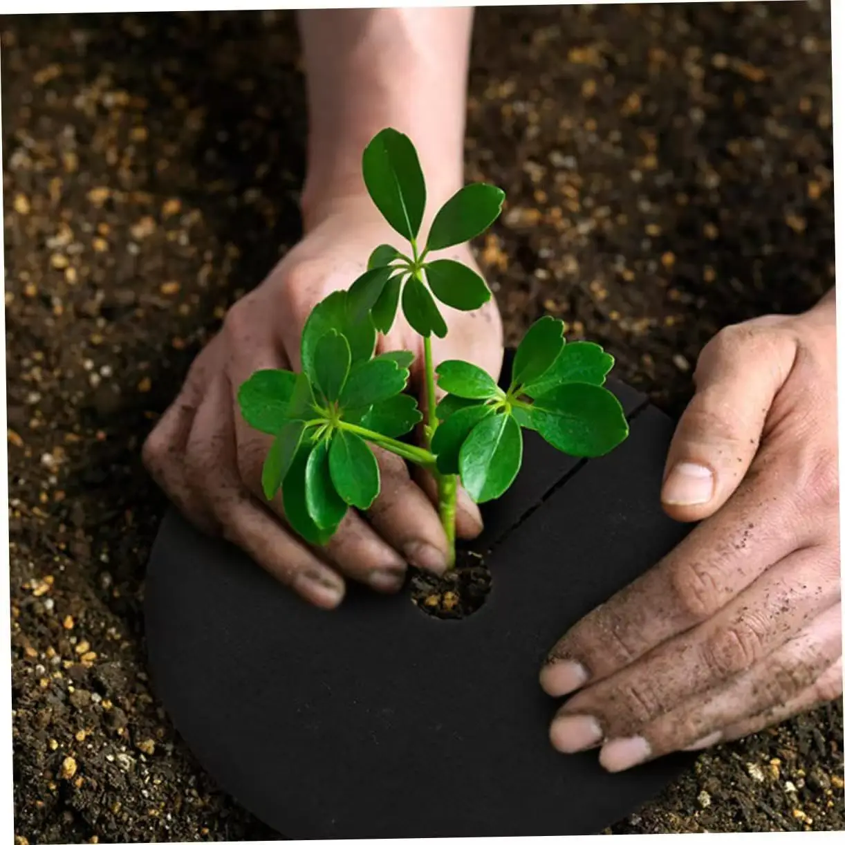 10/20Pcs Non-Woven Tree Mulch Ring Tree Protection Weed Mats Round Weed Barrier Lawn Cover to prevent weed growth for Garden thumbnail 4
