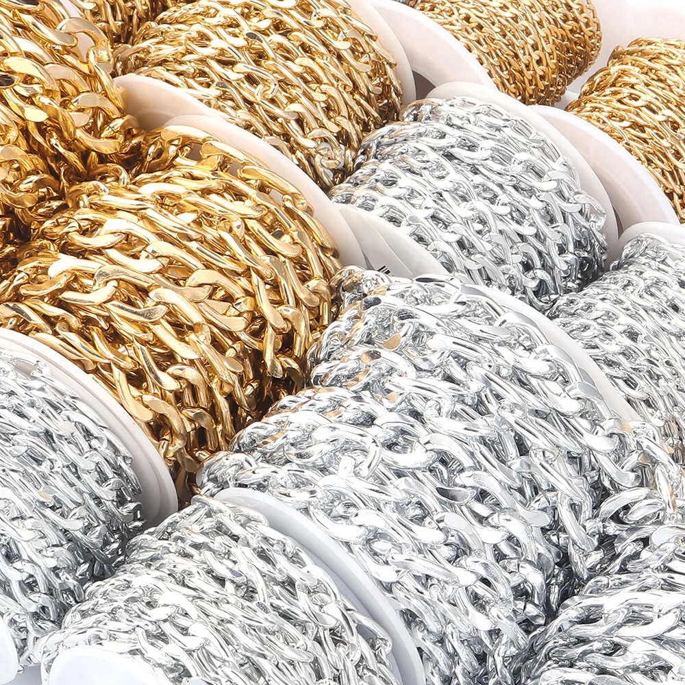 5yards/lot Aluminum Twisted Chains High Quality NK Extension Link Chains For Jewelry Making DIY Bracelet Necklace Connectors