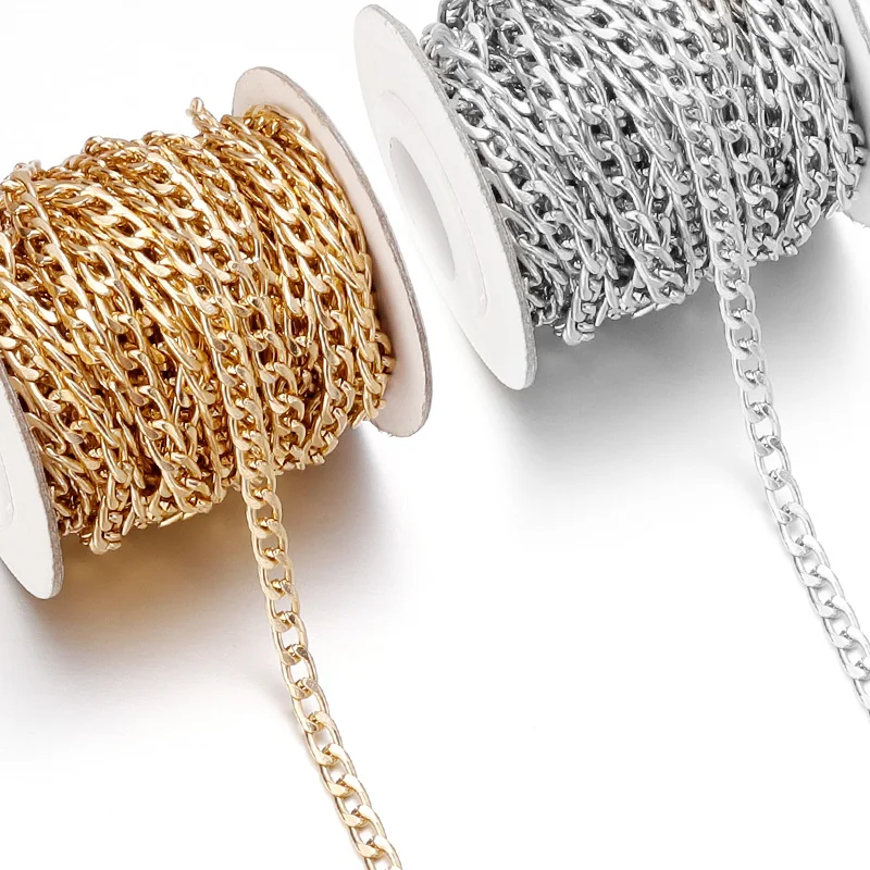 5yards/lot Aluminum Twisted Chains High Quality NK Extension Link Chains For Jewelry Making DIY Bracelet Necklace Connectors thumbnail 5
