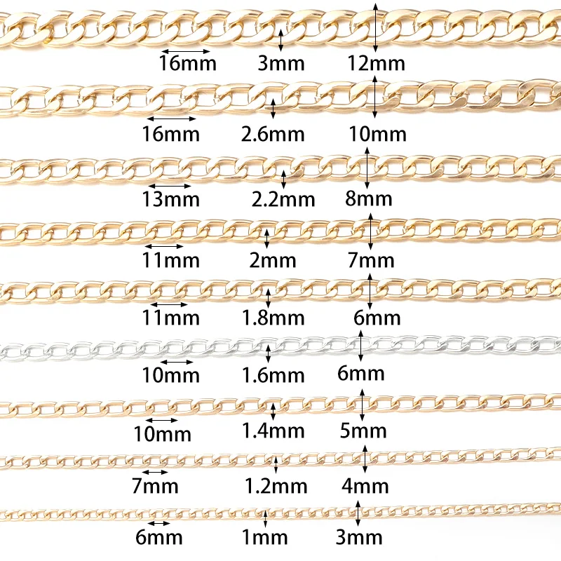 5yards/lot Aluminum Twisted Chains High Quality NK Extension Link Chains For Jewelry Making DIY Bracelet Necklace Connectors thumbnail 2
