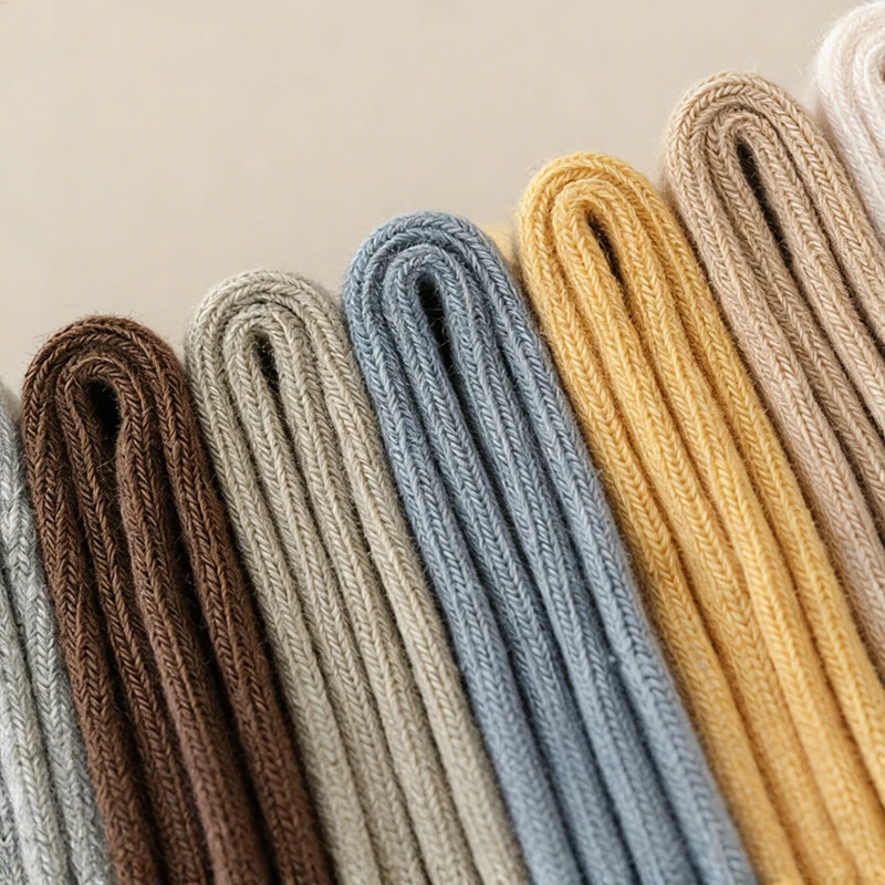 Women's Solid Color Cotton Socks With Elastic Band Mid Tube Comfortable Casual Stockings for Spring Autumn thumbnail 5