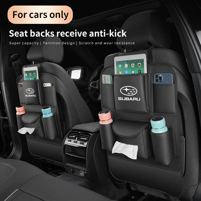Car Seat Back Storage Bag Backrest Anti-kick Pad For Subaru Outback Brz Wrx Xv Ascent Forester Impreza Legacy Auto Accessories