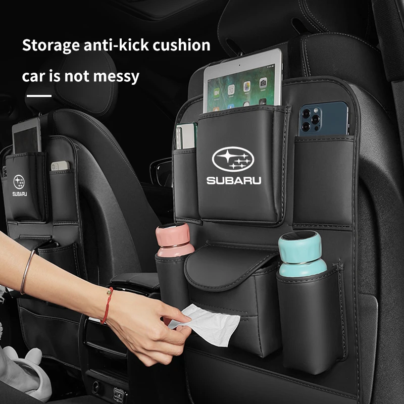 Car Seat Back Storage Bag Backrest Anti-kick Pad For Subaru Outback Brz Wrx Xv Ascent Forester Impreza Legacy Auto Accessories thumbnail 4