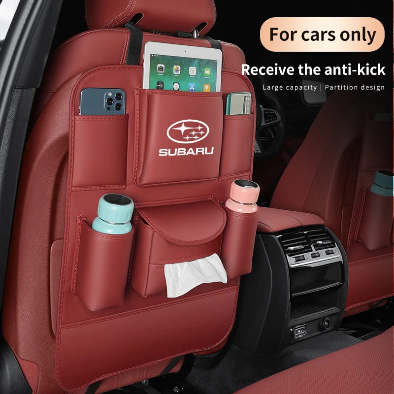 Car Seat Back Storage Bag Backrest Anti-kick Pad For Subaru Outback Brz Wrx Xv Ascent Forester Impreza Legacy Auto Accessories thumbnail 2