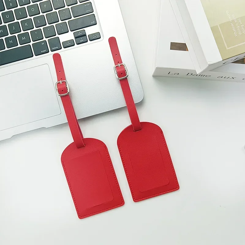 Suitcase Identifier Label Baggage PU Leather Boarding Bag Tag Name ID Address Holder Accessorie Travel Luggage Tag for Women Men thumbnail 4