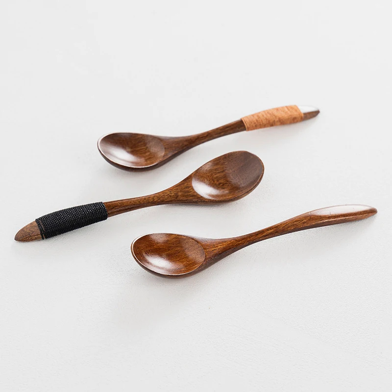 Small Wooden Spoon Children Soup Spoon Natural Wood Japanese Honey Sugar Salt Seasoning Spoon Dessert Tea Coffee Scoop Spoon thumbnail 5