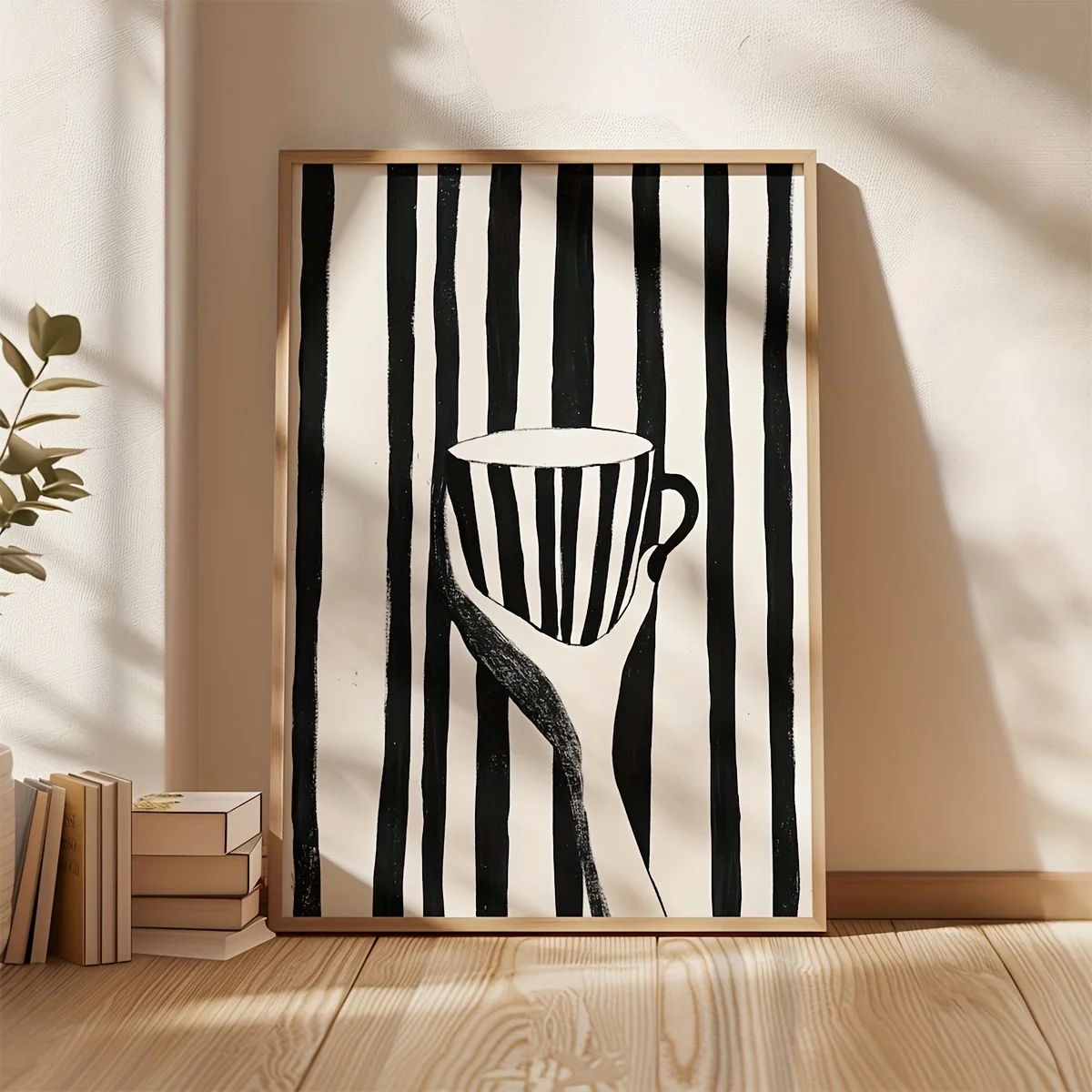 Cartoon Animal Text Art Coffee Print Painting Minimalist Wall Art Room Decoration Canvas Poster Prints Coffee Lover Gift Poster thumbnail 5