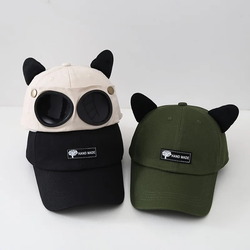 Women Baseball Cap With Sunglasses Funny Hip Hop Duck Tongue Cap Pilot Glasses Outdoor Sports Sun Hat thumbnail 2