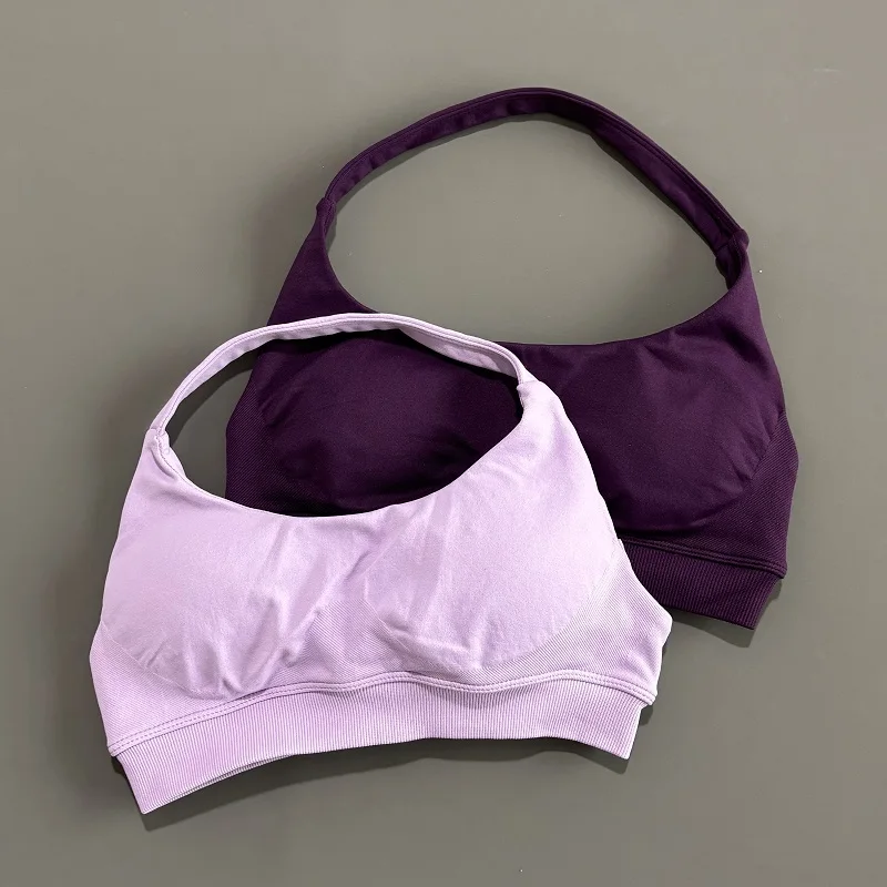 Sports Bra Women Seamless Yoga Halter Bra Top High Support Open Back Bra Fitness Push-up Activewear Workout Gym Underwear thumbnail 6