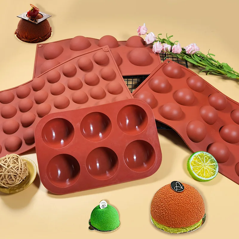 3D Ball Round Half Sphere Silicone Mold for DIY Baking Pudding Mousse Chocolate Cake Mold Kitchen Accessories Tools Cake Pudding thumbnail 2