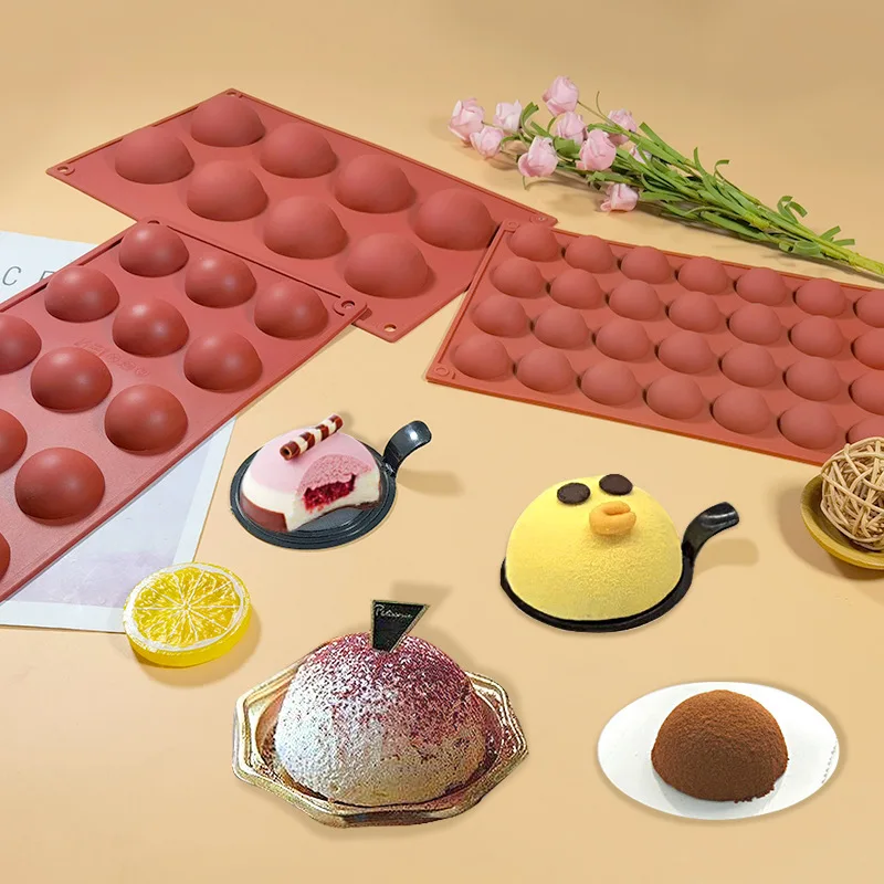 3D Ball Round Half Sphere Silicone Mold for DIY Baking Pudding Mousse Chocolate Cake Mold Kitchen Accessories Tools Cake Pudding thumbnail 4