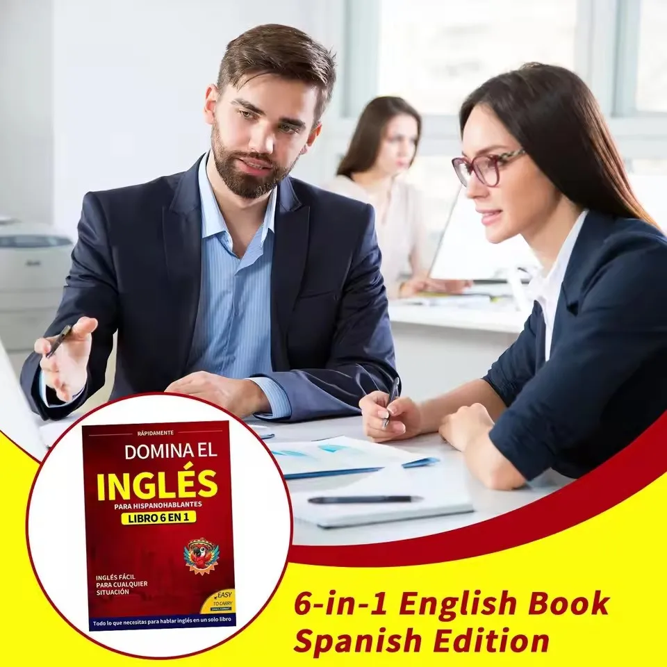 English Books for Beginners 6-in-1 Spanish Edition English Workbook Easy Language Learning Dictionary Study Supplies for Reading thumbnail 3