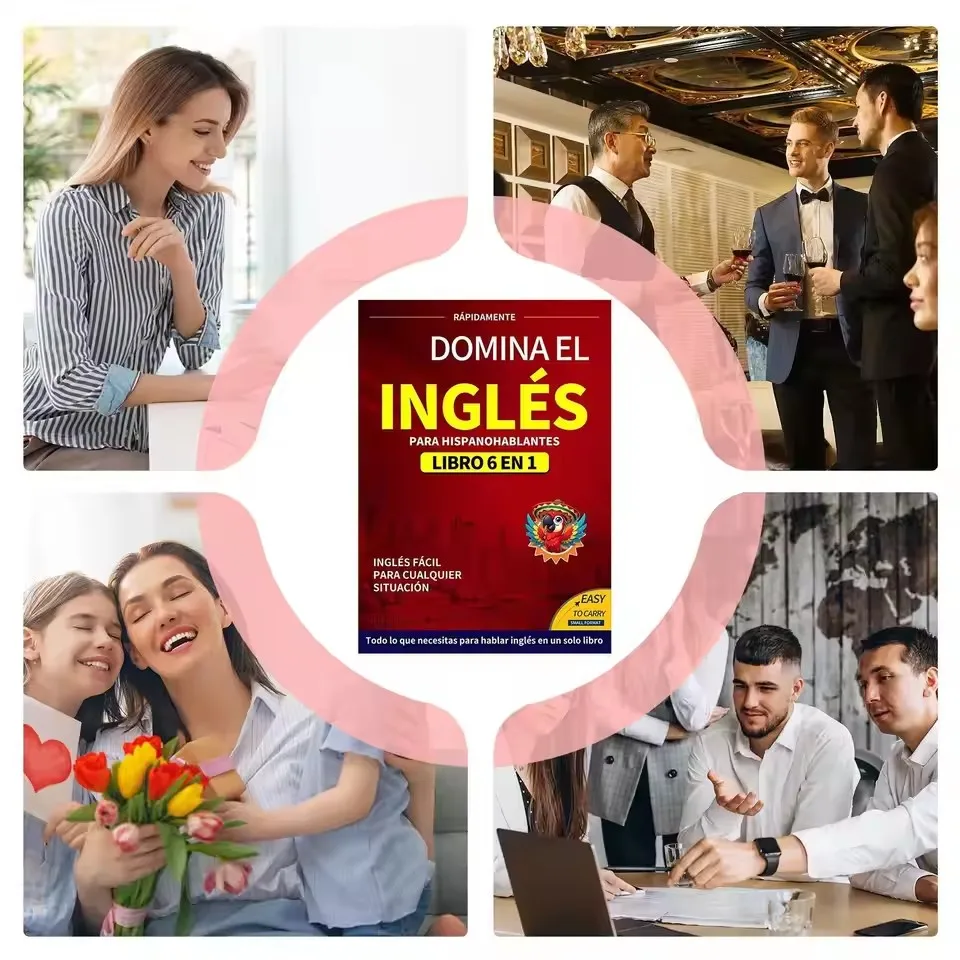 English Books for Beginners 6-in-1 Spanish Edition English Workbook Easy Language Learning Dictionary Study Supplies for Reading thumbnail 2