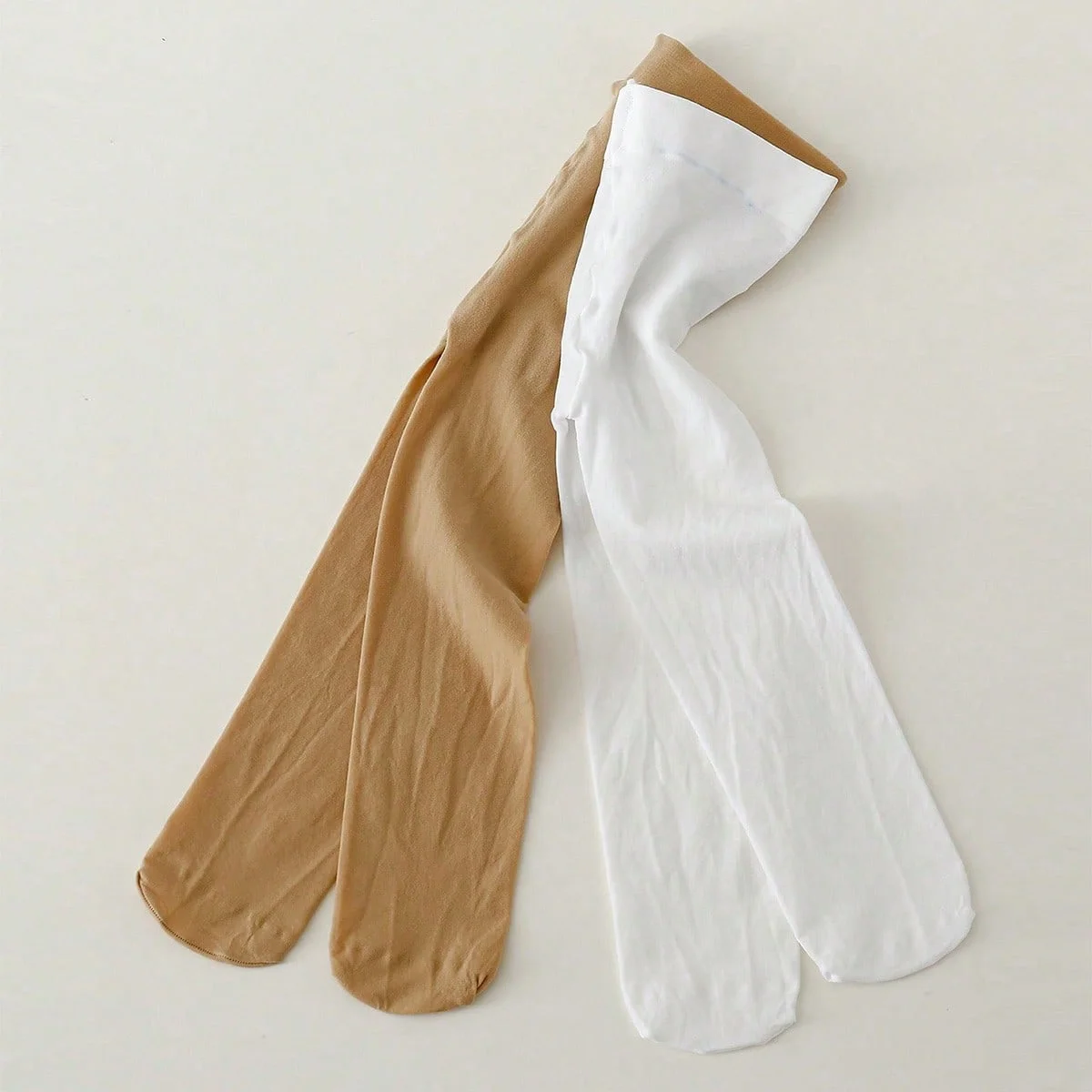 2 Pairs of Children Summer Leggings Stockings Baby Girls Fasion Pantyhose Little Princess Cute White and Skin Soft Tight Hosiery