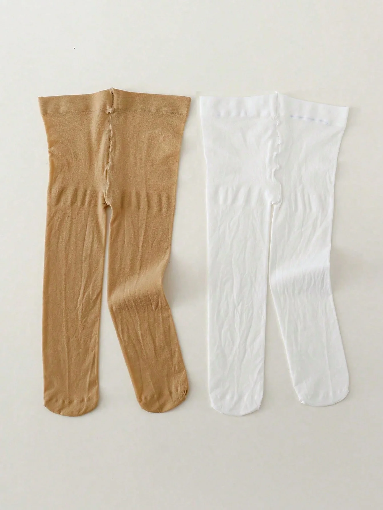 2 Pairs of Children Summer Leggings Stockings Baby Girls Fasion Pantyhose Little Princess Cute White and Skin Soft Tight Hosiery thumbnail 2