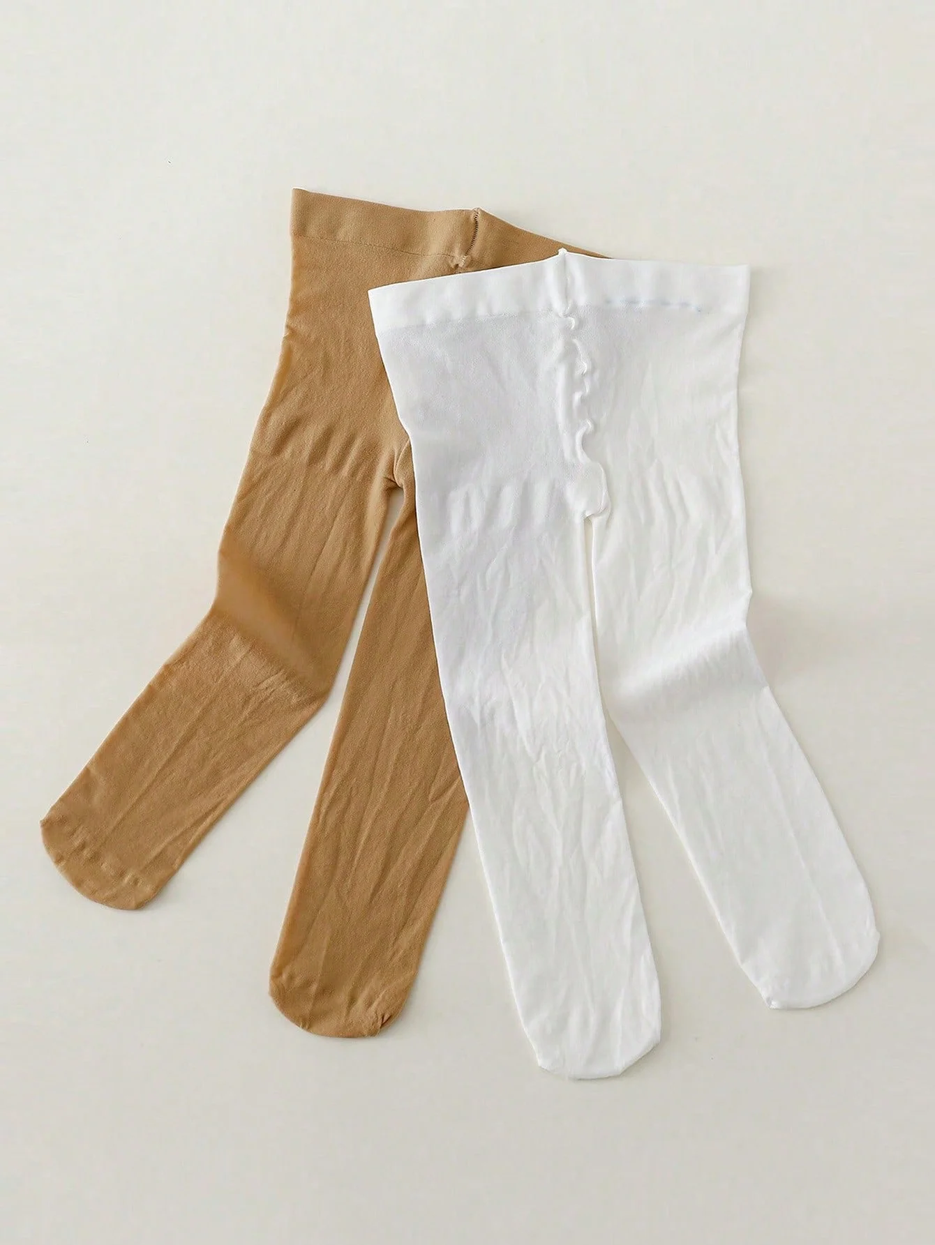 2 Pairs of Children Summer Leggings Stockings Baby Girls Fasion Pantyhose Little Princess Cute White and Skin Soft Tight Hosiery thumbnail 3