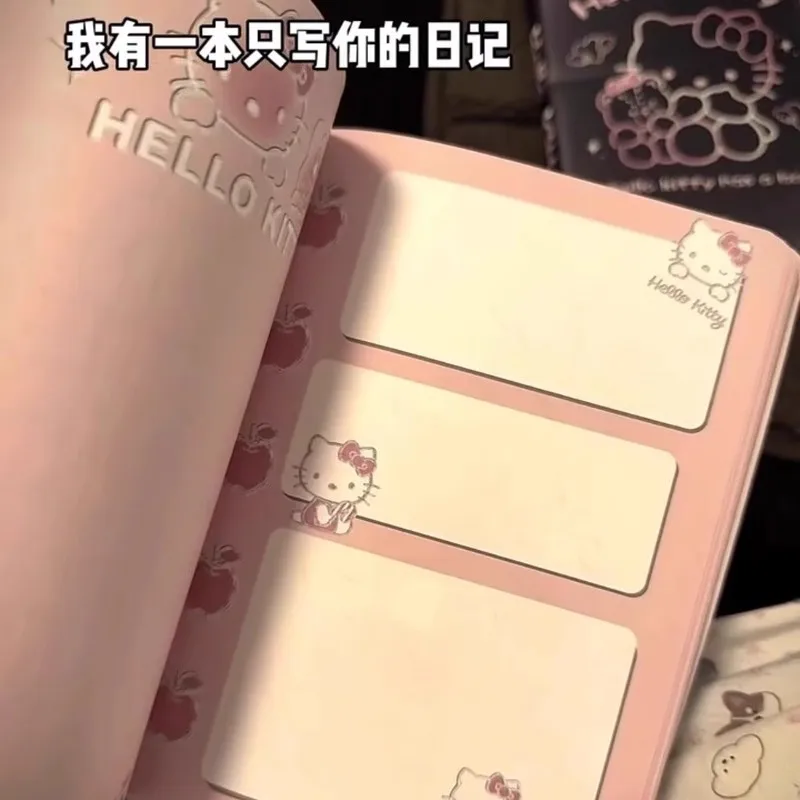 Kawaii Japanese Style Cartoon Hello Kitty Leather Notebook Soft PU Colored Page Diary High-Value Cute Surprise Gift for Fans thumbnail 2