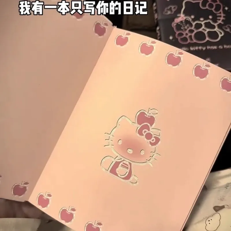 Kawaii Japanese Style Cartoon Hello Kitty Leather Notebook Soft PU Colored Page Diary High-Value Cute Surprise Gift for Fans thumbnail 3