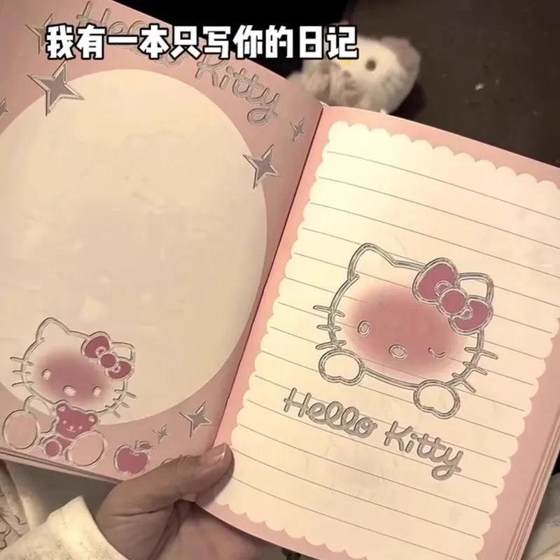 Kawaii Japanese Style Cartoon Hello Kitty Leather Notebook Soft PU Colored Page Diary High-Value Cute Surprise Gift for Fans thumbnail 5