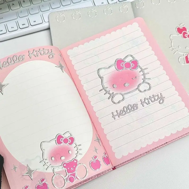 Kawaii Japanese Style Cartoon Hello Kitty Leather Notebook Soft PU Colored Page Diary High-Value Cute Surprise Gift for Fans thumbnail 6