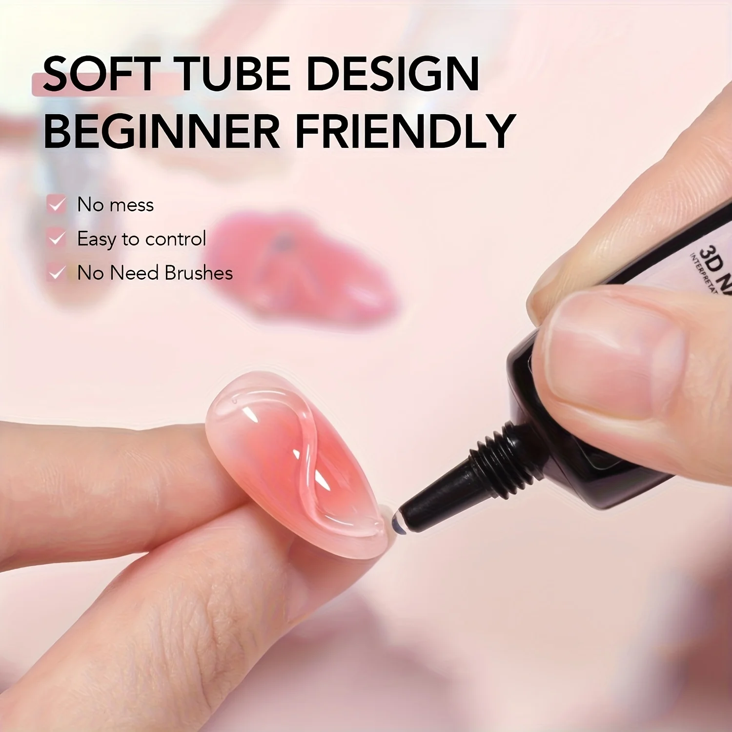 3D Gel - Nail Art Modeling Gel, Suitable for Nail Design Autumn And Winter DIY Nail Art for Painting, Molding, Sculpting thumbnail 2