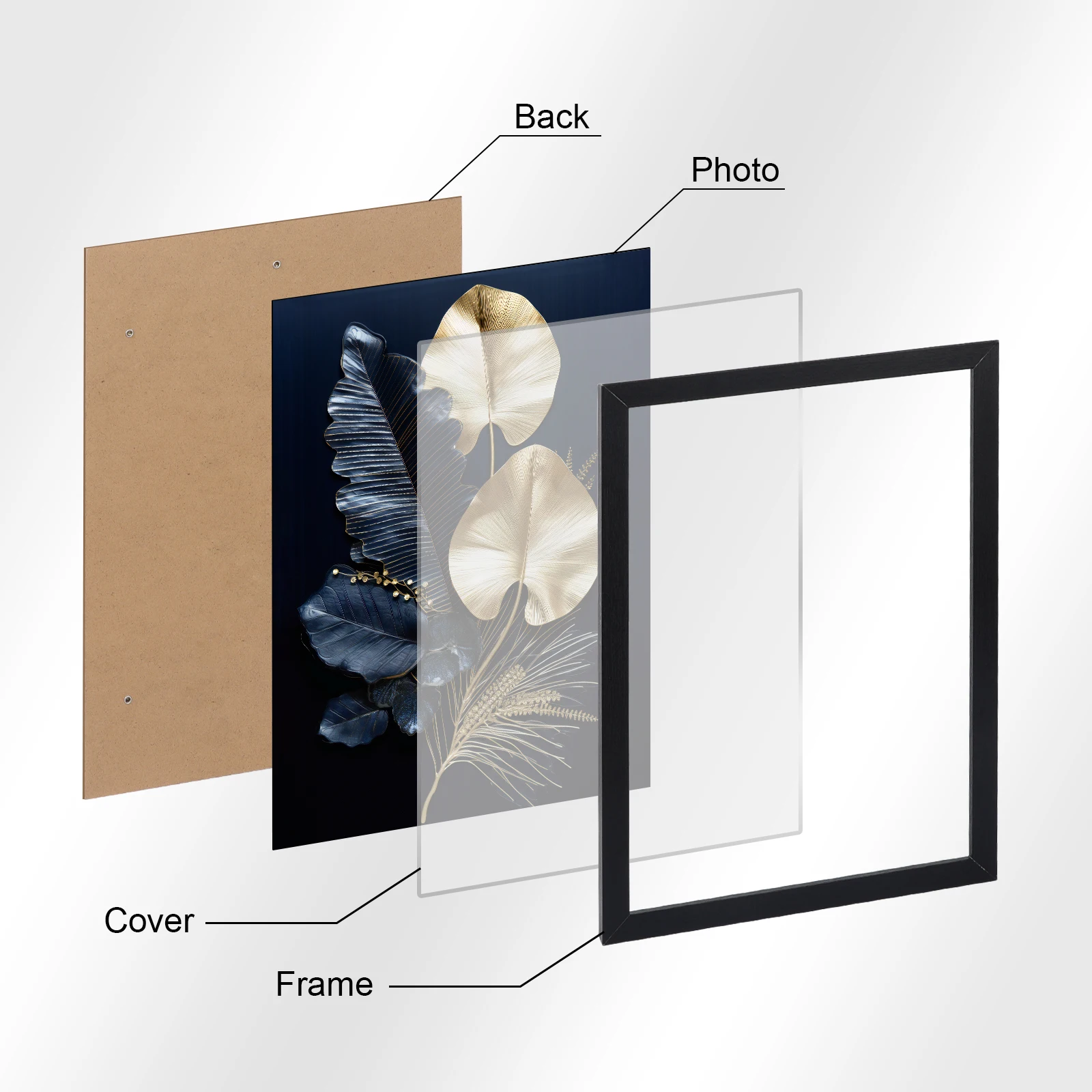 30x40cm Frame Black and White Photo Frame Can Be Hung on The Wall with Certificate Poster Canvas Painting Decoration Gift thumbnail 5