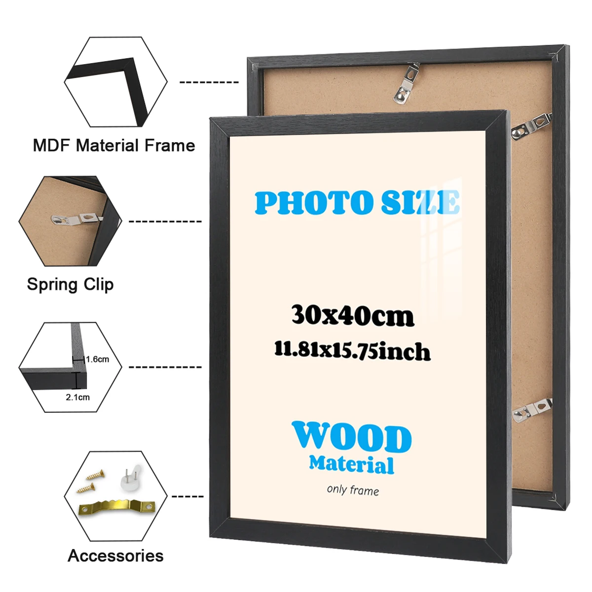 30x40cm Frame Black and White Photo Frame Can Be Hung on The Wall with Certificate Poster Canvas Painting Decoration Gift thumbnail 3