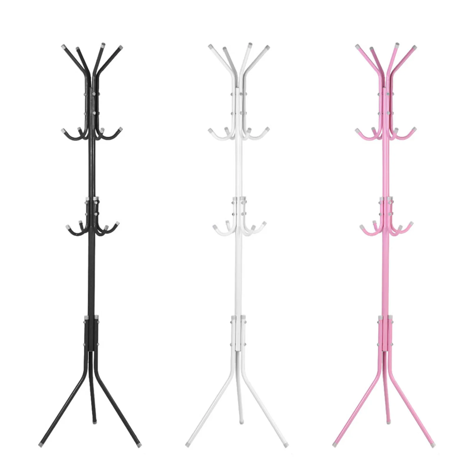 Clothes and Hats Rack Metal Multi Hooks Mobile and Convenient Coat Rack for Home Living Room Hangers Clothes Rack Stand thumbnail 2