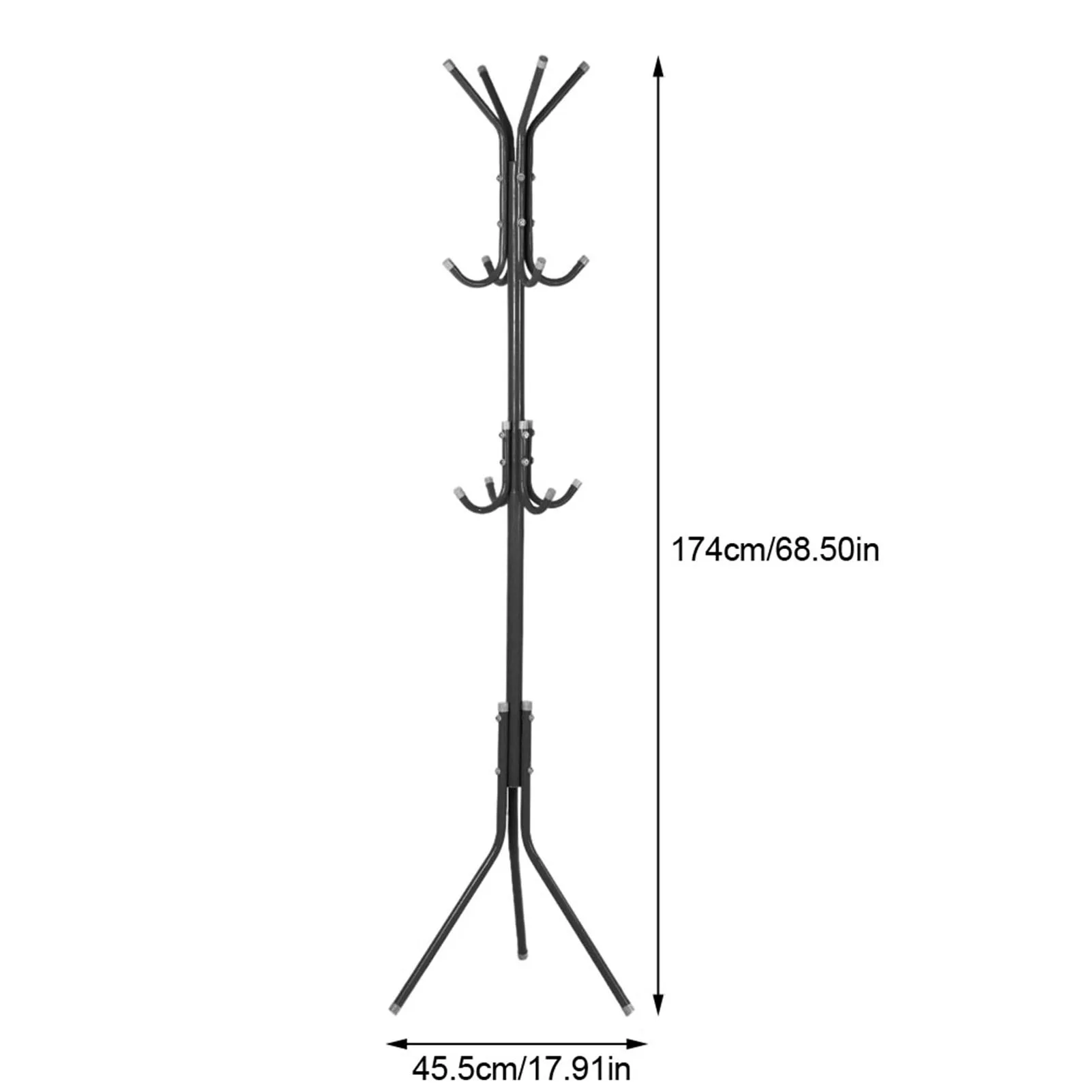 Clothes and Hats Rack Metal Multi Hooks Mobile and Convenient Coat Rack for Home Living Room Hangers Clothes Rack Stand thumbnail 3