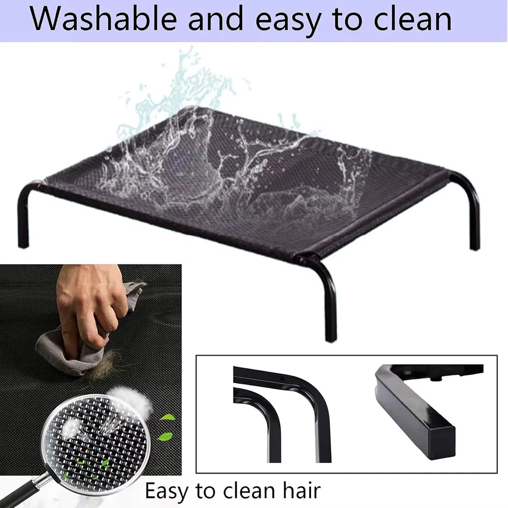 BRIEFNESS Waterproof Elevated Dog Bed with Non-Slip Feet, Breathable Mesh Washable Indoor/Outdoor Pet Sofa Bed for Camping Cats thumbnail 4