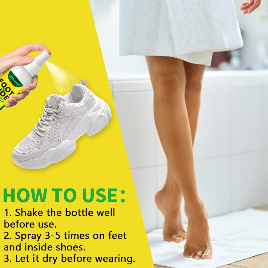 100ml Foot Shoes Deodorizer Spray Lemon Perfume Feet Shock Odor Nemesis Deodorant Removal Antibacterial Refresh Stink Freshener thumbnail 5